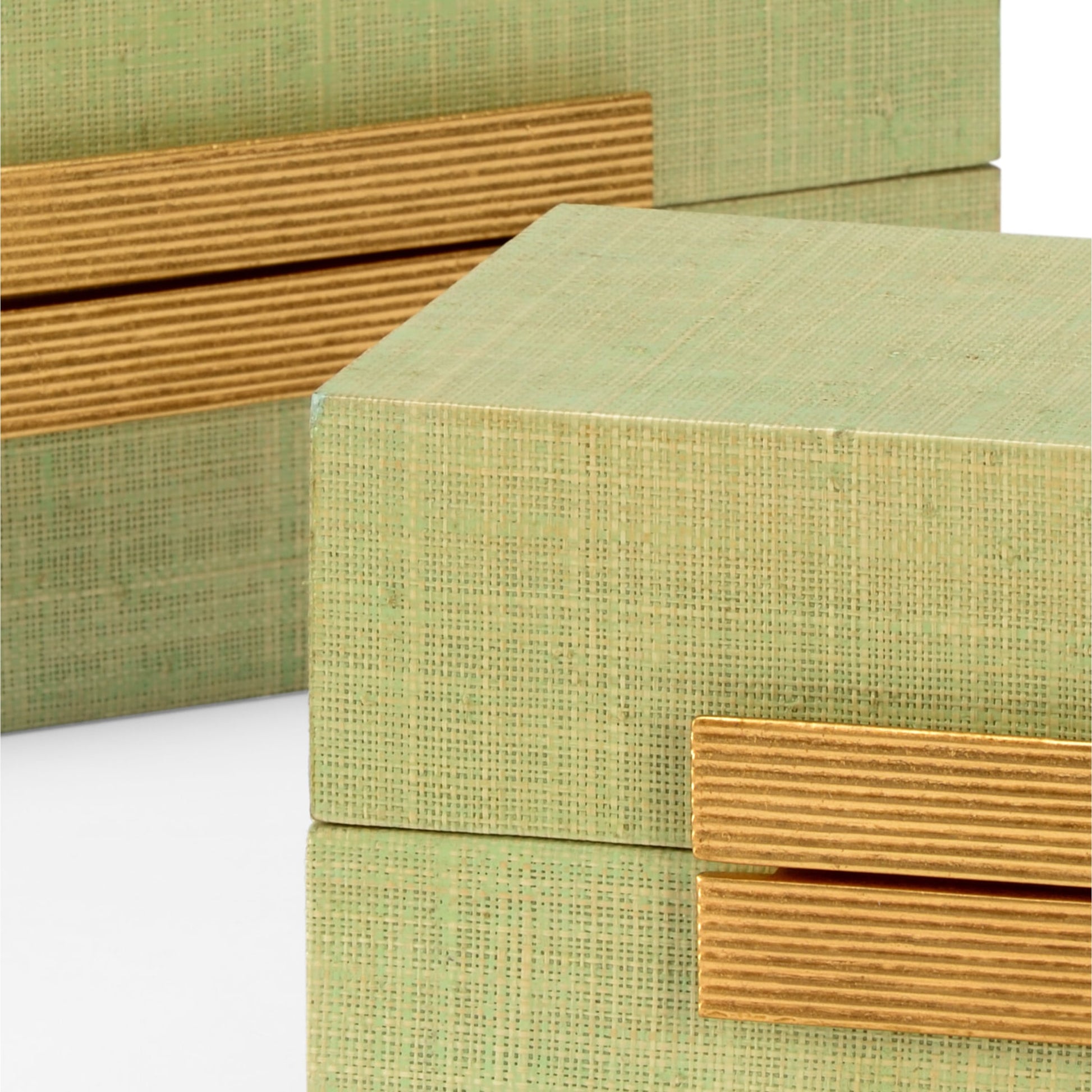 Raffia Boxes by Chelsea House. Made from unique in a transitional style.