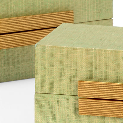 Raffia Boxes by Chelsea House. Made from unique in a transitional style.
