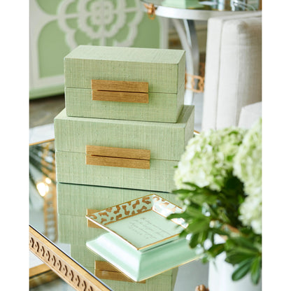 Raffia Boxes by Chelsea House. Made from unique in a transitional style.