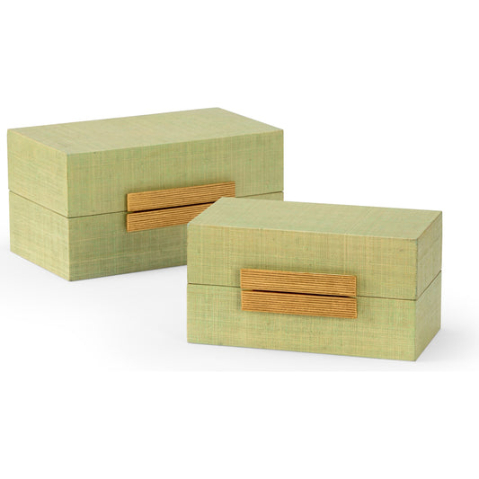 Raffia Boxes by Chelsea House. Made from unique in a transitional style.