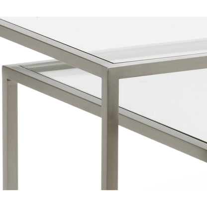 Nested Cocktail Tables by Chelsea House in gold leaf, clear. Made from gold leaf finish - iron in a modern style.