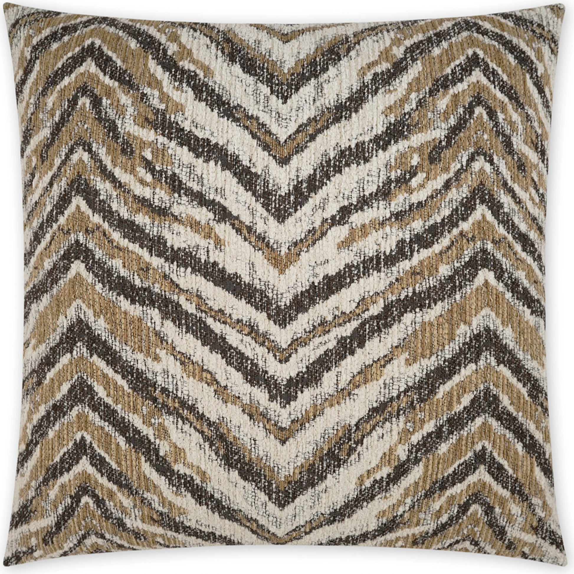 Tikeri Throw Pillow by DV Kap Home in tan/taupe. Made from 28.16% cotton, 21.86% rayon, 17.78% polyester, 11.93% olefin, 11.67% uv polyester, 18.40% pcr polyester in a modern style.