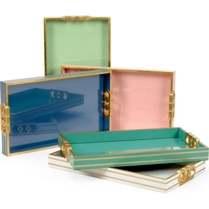 Copas Serving Tray by Chelsea House. Made from wood/glass in a modern style.