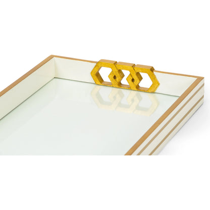 Copas Serving Tray by Chelsea House. Made from wood/glass in a modern style.