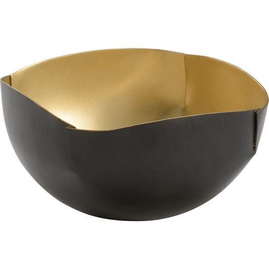 Square Double Edge Bowl by Chelsea House in matte black, gold. Made from aluminum in a modern style.