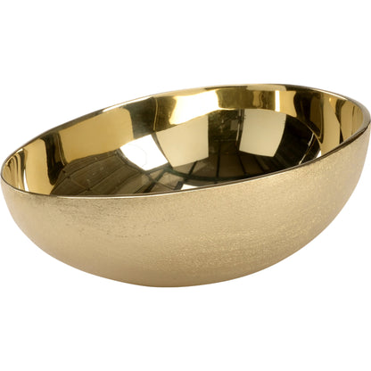 Egg Bowl by Chelsea House in matte, polished brass. Made from aluminum in a modern style.