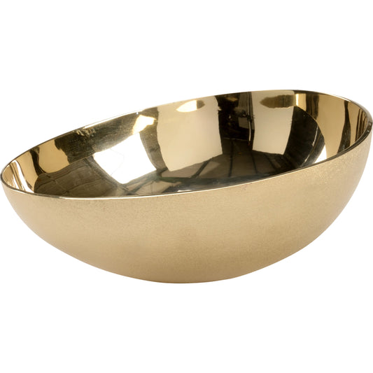 Egg Bowl by Chelsea House in matte, polished brass. Made from aluminum in a modern style.