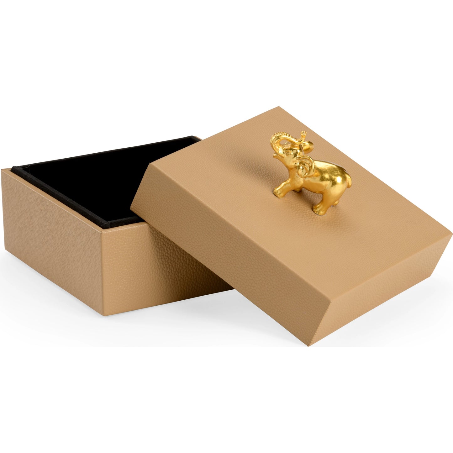 002 SI-2105270 | Additional Silo | Elephant Handle Box by Chelsea House in tan, metallic gold. Made from leatherette/composite in a modern style.