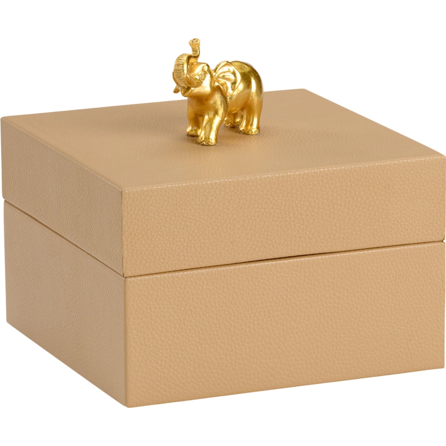001 SI-2105270 | Primary Silo | Elephant Handle Box by Chelsea House in tan, metallic gold. Made from leatherette/composite in a modern style.