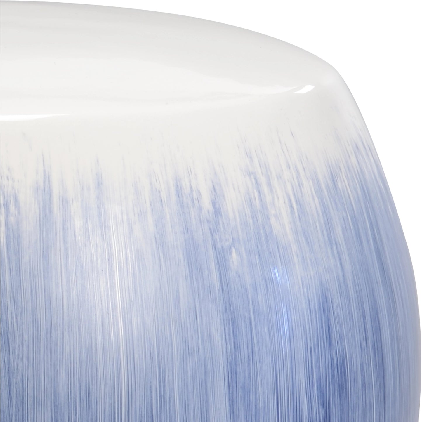 002 SI-2105306 | Closeup | Alexander Garden Seat by Chelsea House in blue, white glaze. Made from unique in a modern style.