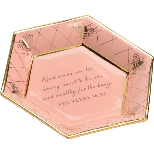 Honeycomb Bee Verse Plate by Chelsea House. Made from ceramic in a modern style.