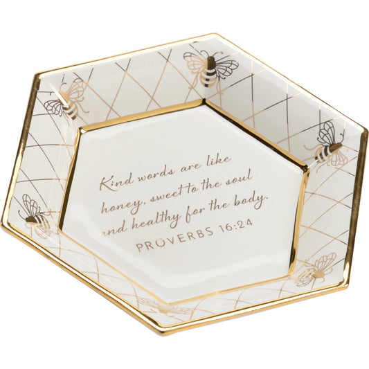 Honeycomb Bee Verse Plate by Chelsea House. Made from ceramic in a modern style.