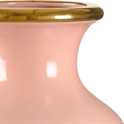 Audrey Vase by Chelsea House in white glaze, metallic gold. Made from unique in a modern style.
