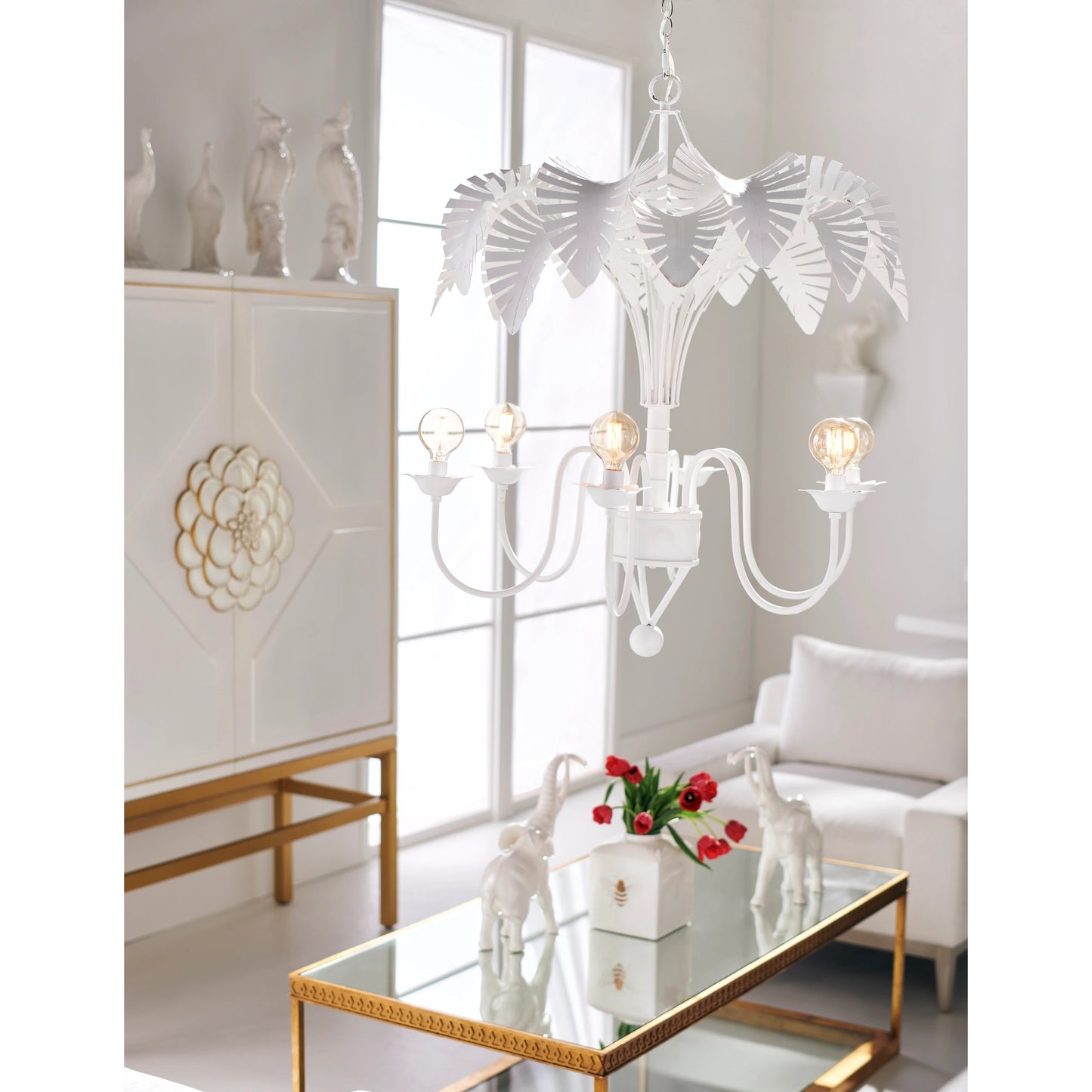 006 SI-2105355 | Lifestyle | Copas Cocktail Table by Chelsea House in clear, beveled, plain, metallic satin gold. Made from mirror/glass in a modern style.