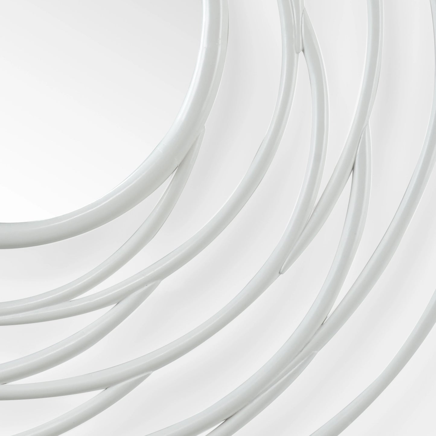 002 SI-2105363 | Closeup | Swirl Mirror by Chelsea House in white, lacquer, clear, plain. Made from rattan/mirror in a modern style.