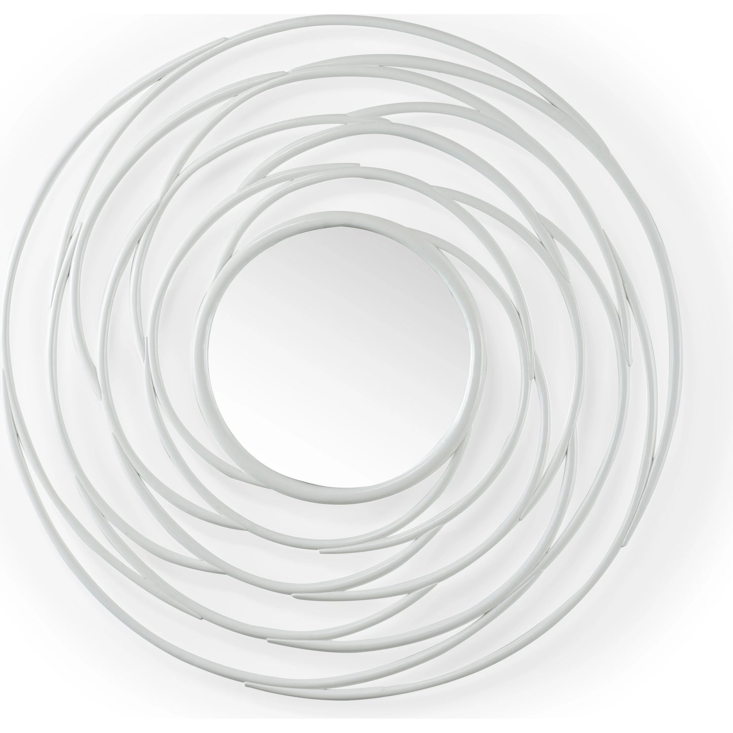 001 SI-2105363 | Primary Silo | Swirl Mirror by Chelsea House in white, lacquer, clear, plain. Made from rattan/mirror in a modern style.