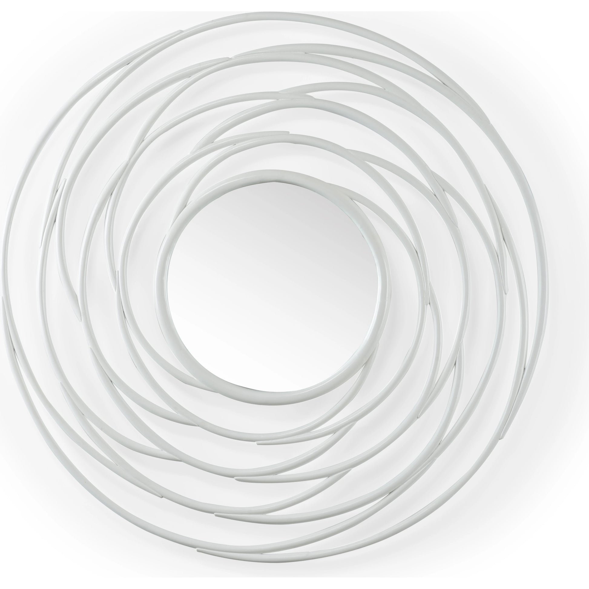 Swirl Mirror by Chelsea House in white, lacquer, clear, plain. Made from rattan/mirror in a modern style.
