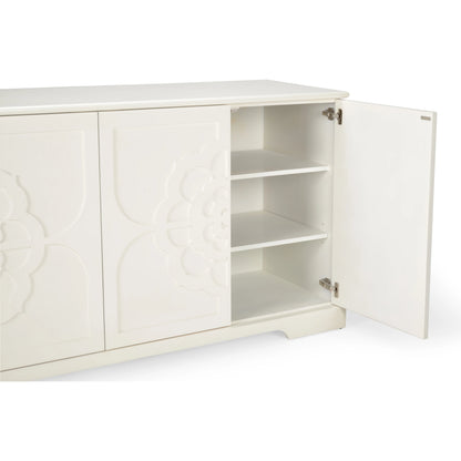 Dickinson Buffet by Chelsea House in white. Made from wood in a modern style.