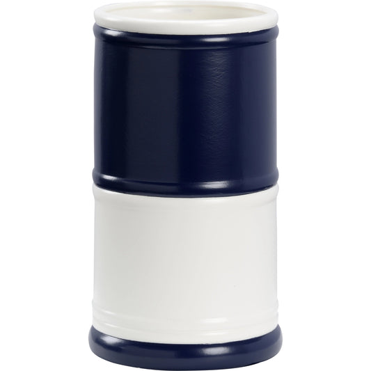 Regatta Vase 2 by Chelsea House in navy, white. Made from ceramic in a modern style.