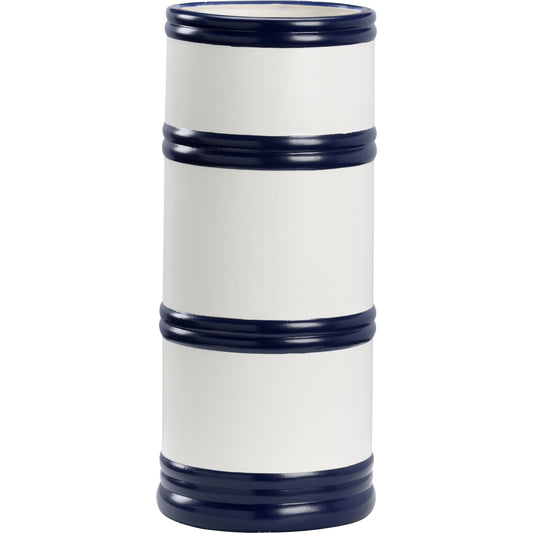 Regatta Vase 3 by Chelsea House in navy, white. Made from ceramic in a modern style.