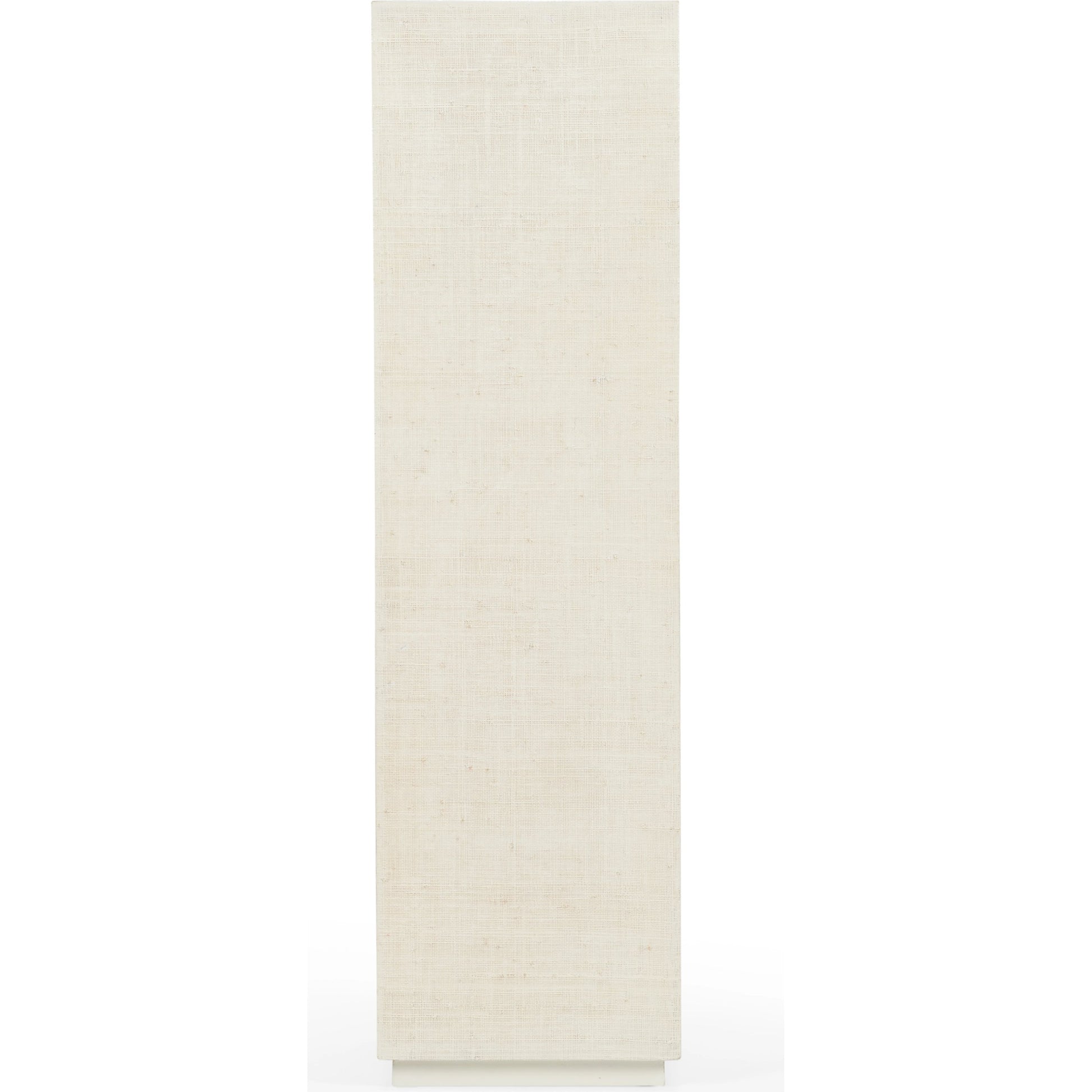 Raffia Pedestal by Chelsea House in white lacquer. Made from raffia on wood in a modern style.