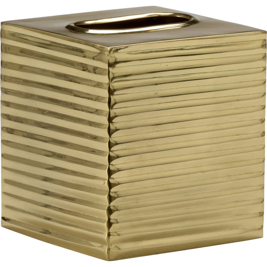 Carson Tissue Box by Chelsea House. Made from brass in a modern style.