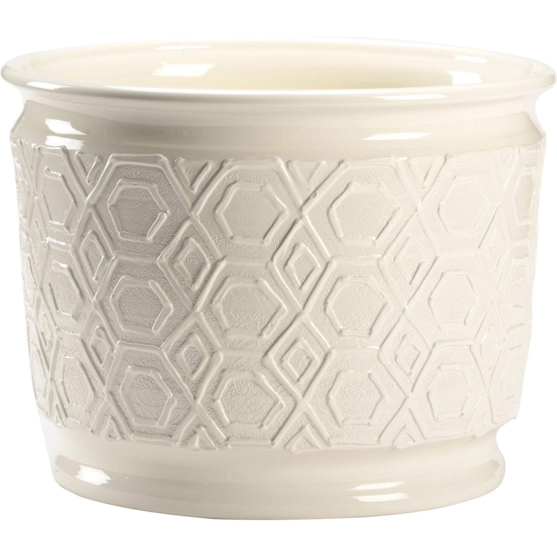 White Planter by Chelsea House in white glaze. Made from ceramic in a transitional style.