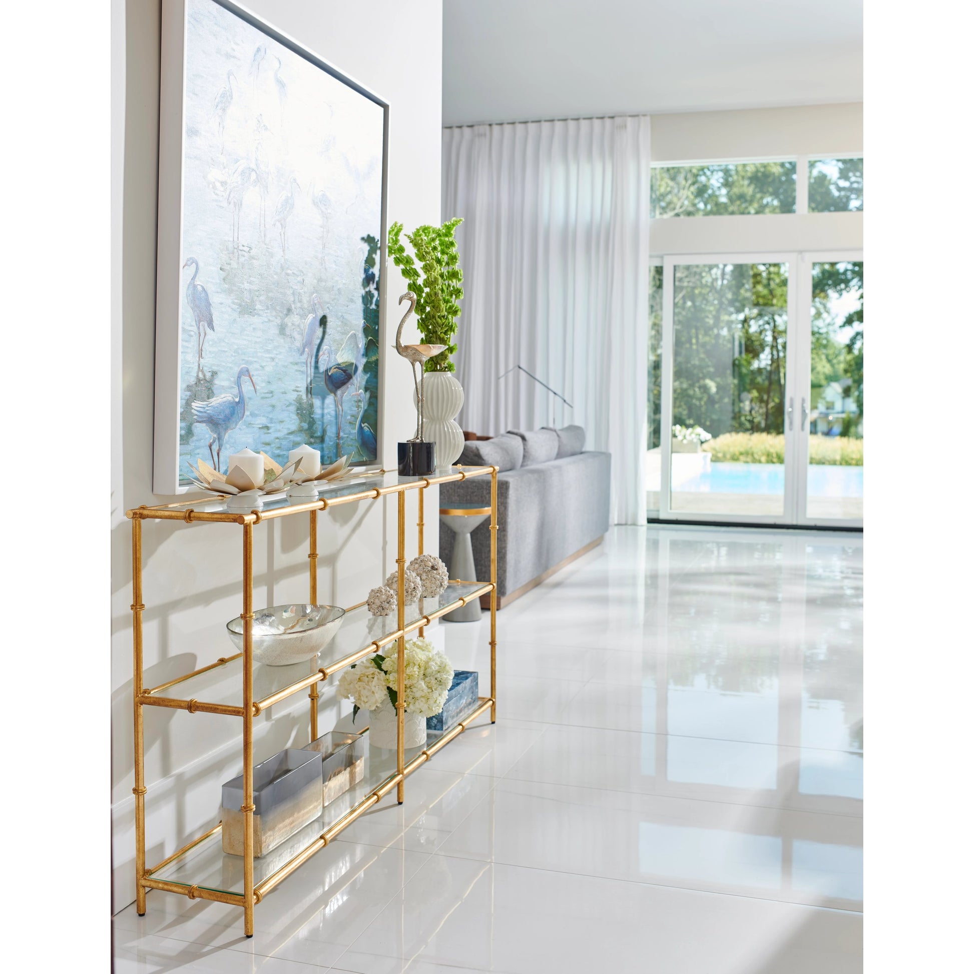 Organic Disc Vase by Chelsea House in white glaze. Made from ceramic in a modern style.