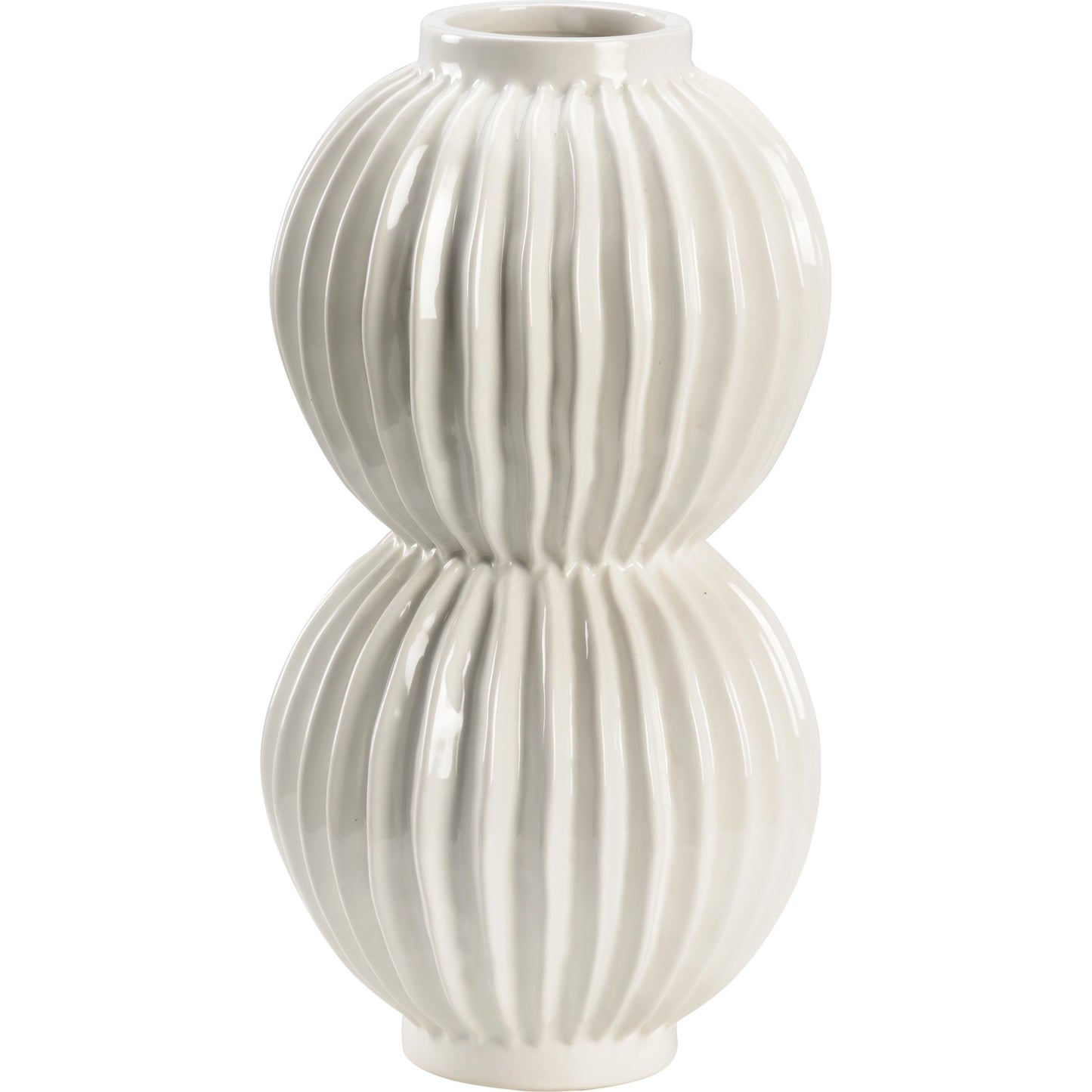 001 SI-2105415 | Primary Silo | Organic Disc Vase by Chelsea House in white glaze. Made from ceramic in a modern style.