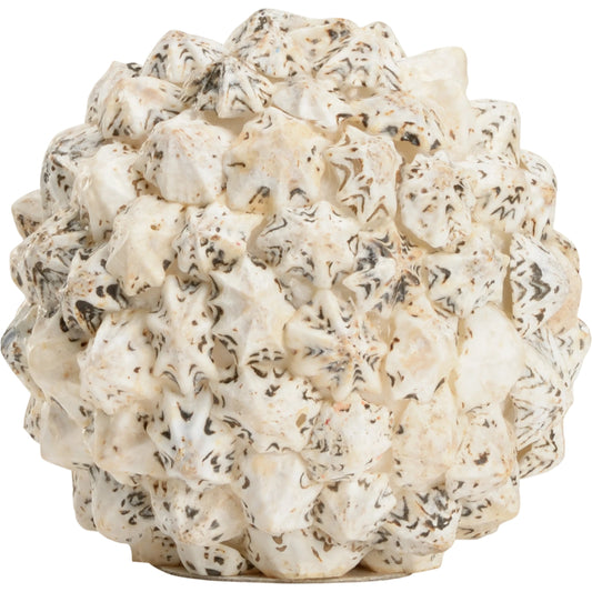 Shell Ball by Chelsea House in white, black. Made from sacharine shells in a modern style.