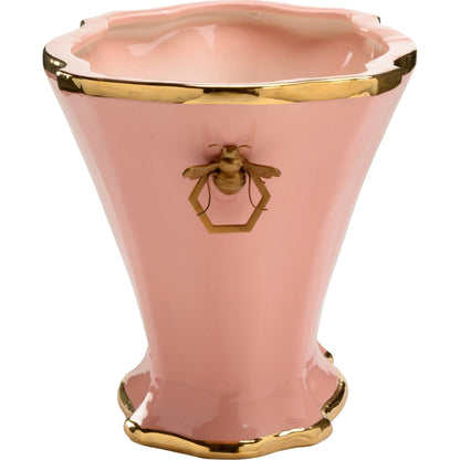 Susan Planter by Chelsea House in white, metallic gold. Made from ceramic/brass in a modern style.