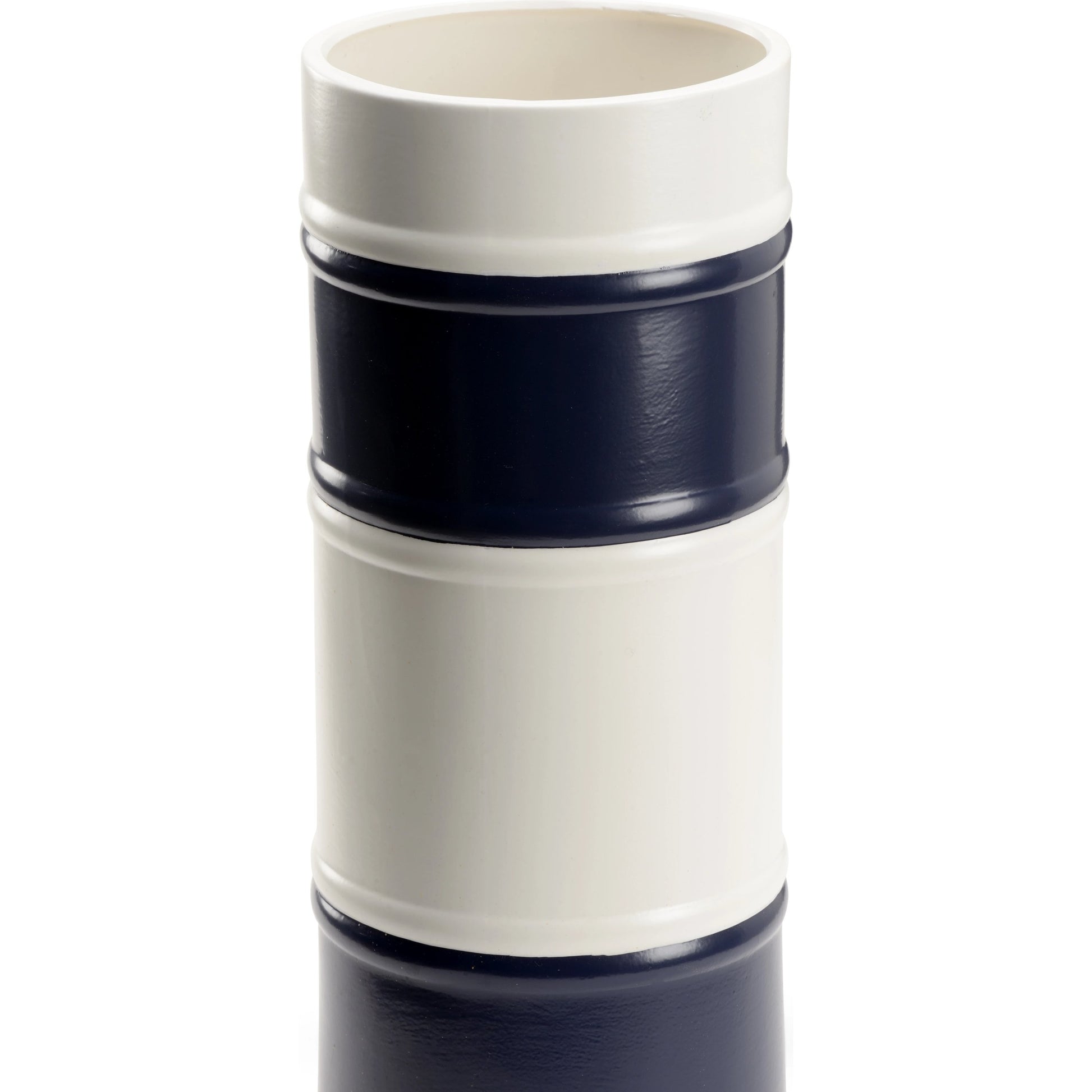 Regatta Vase 1 by Chelsea House in matte white, navy. Made from ceramic in a modern style.