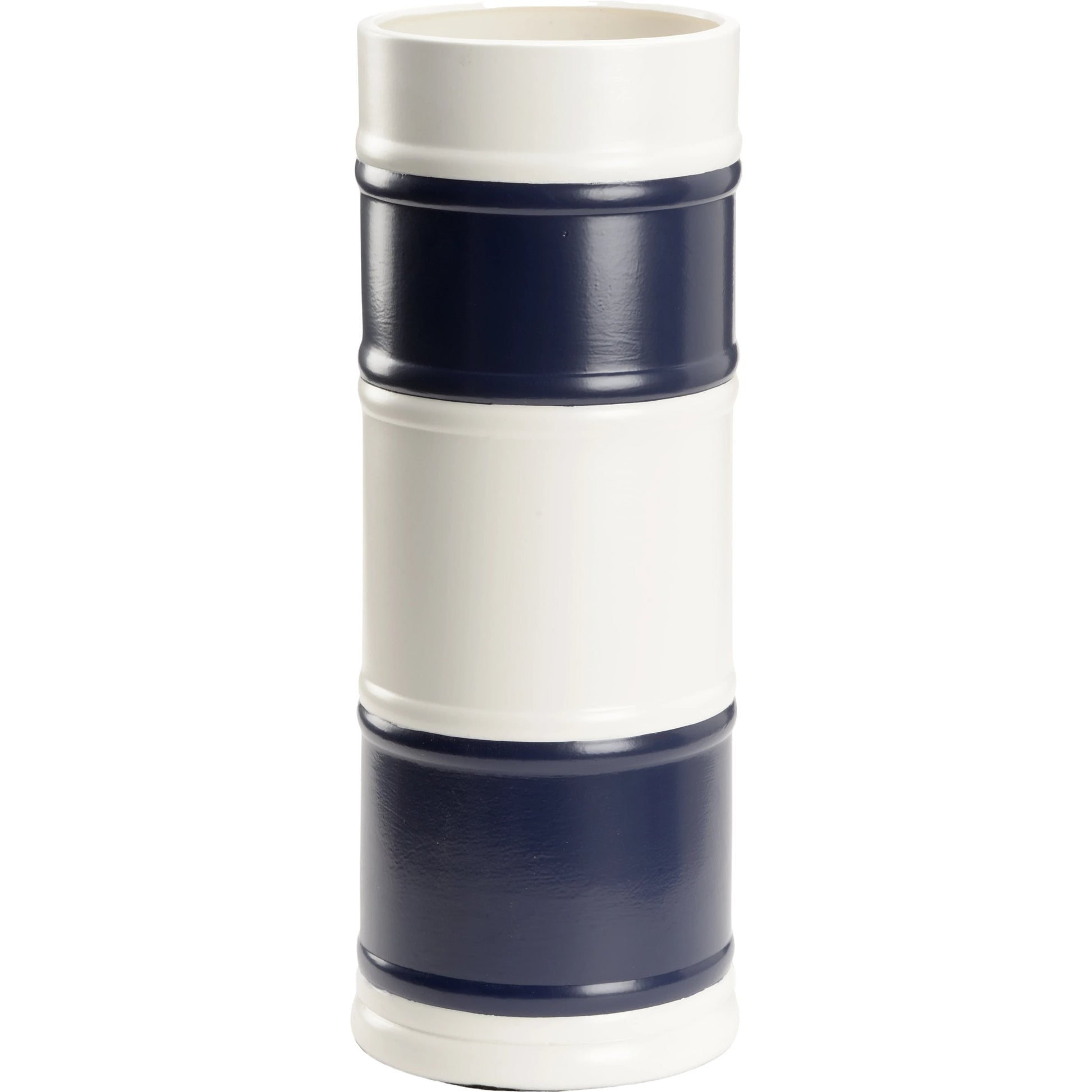 Regatta Vase 1 by Chelsea House in matte white, navy. Made from ceramic in a modern style.