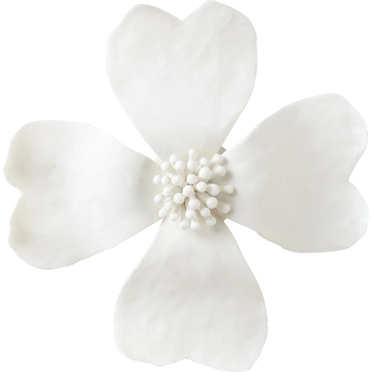 Dogwood Wall Flower by Chelsea House in matte white. Made from ceramic in a modern style.