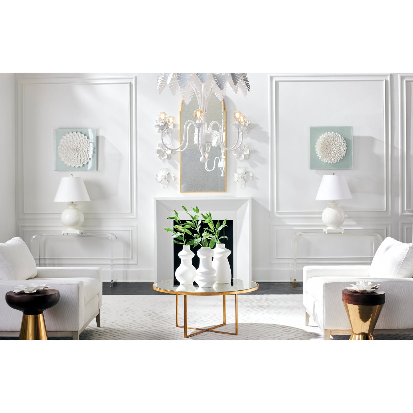 002 SI-2105429 | Lifestyle | Magnolia Wall Flower by Chelsea House in matte white. Made from ceramic in a modern style.