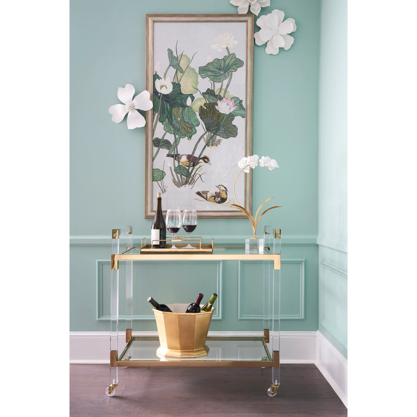 003 SI-2105429 | Lifestyle | Magnolia Wall Flower by Chelsea House in matte white. Made from ceramic in a modern style.