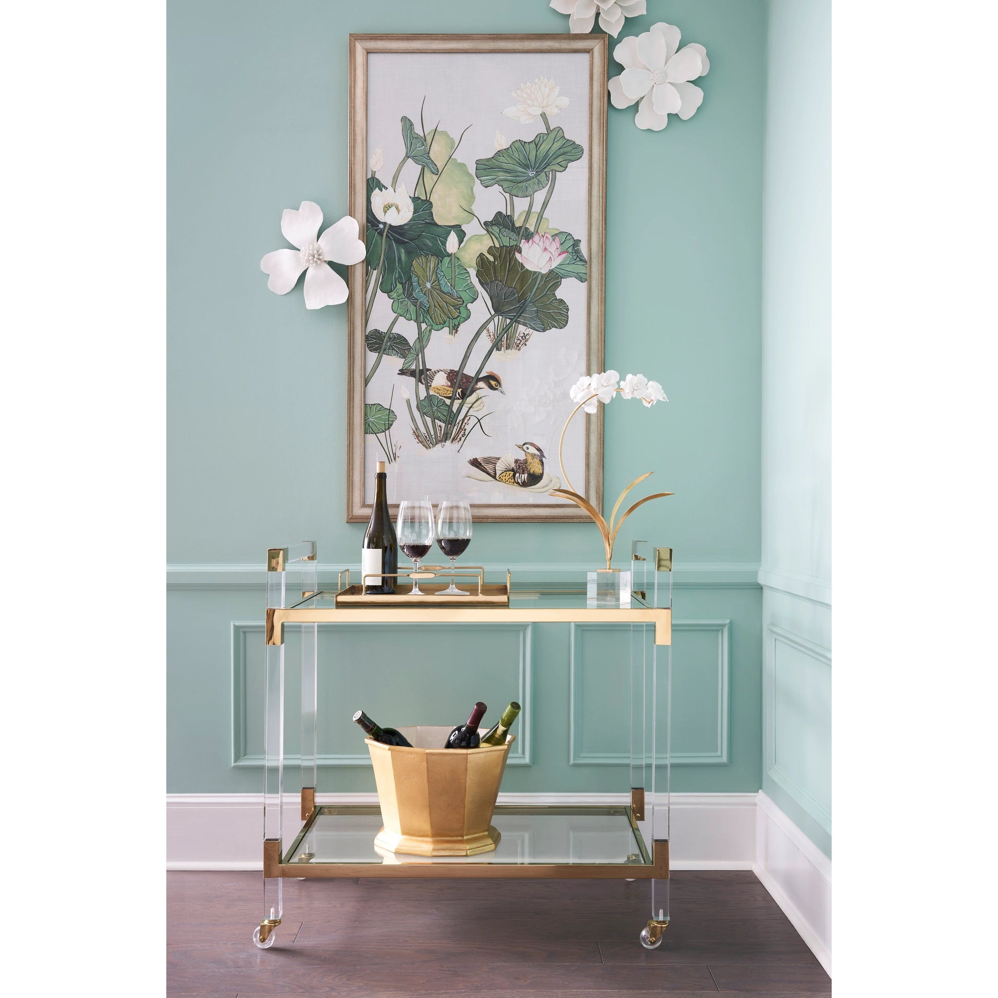 Magnolia Wall Flower by Chelsea House in matte white. Made from ceramic in a modern style.