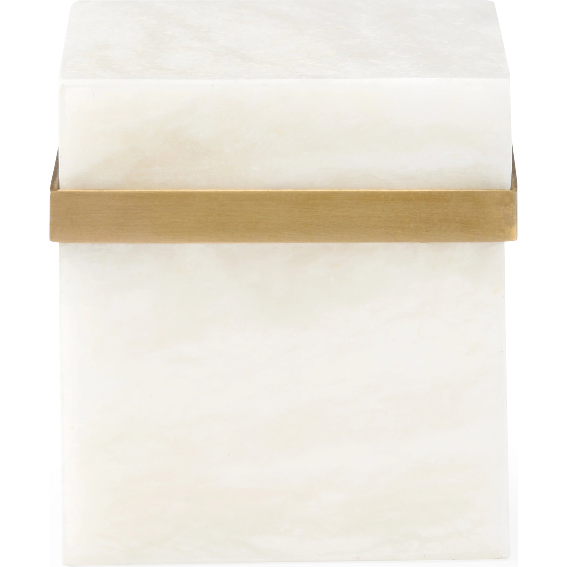 Marble Jewel Box by Chelsea House in natural white, antique. Made from marble/brass in a modern style.