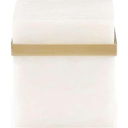 Marble Jewel Box by Chelsea House in natural white, antique. Made from marble/brass in a modern style.