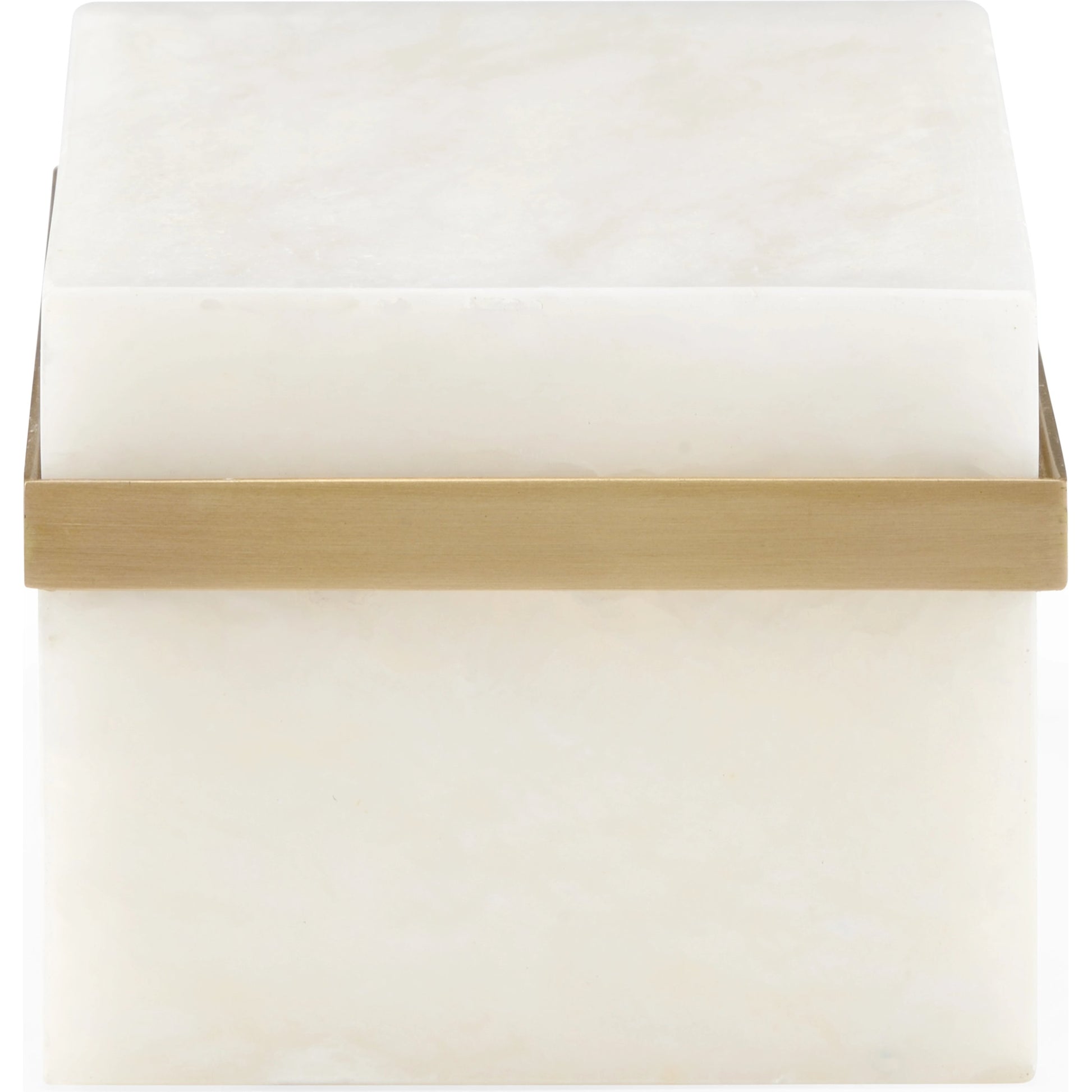 Marble Jewel Box by Chelsea House in natural white, antique. Made from marble/brass in a modern style.