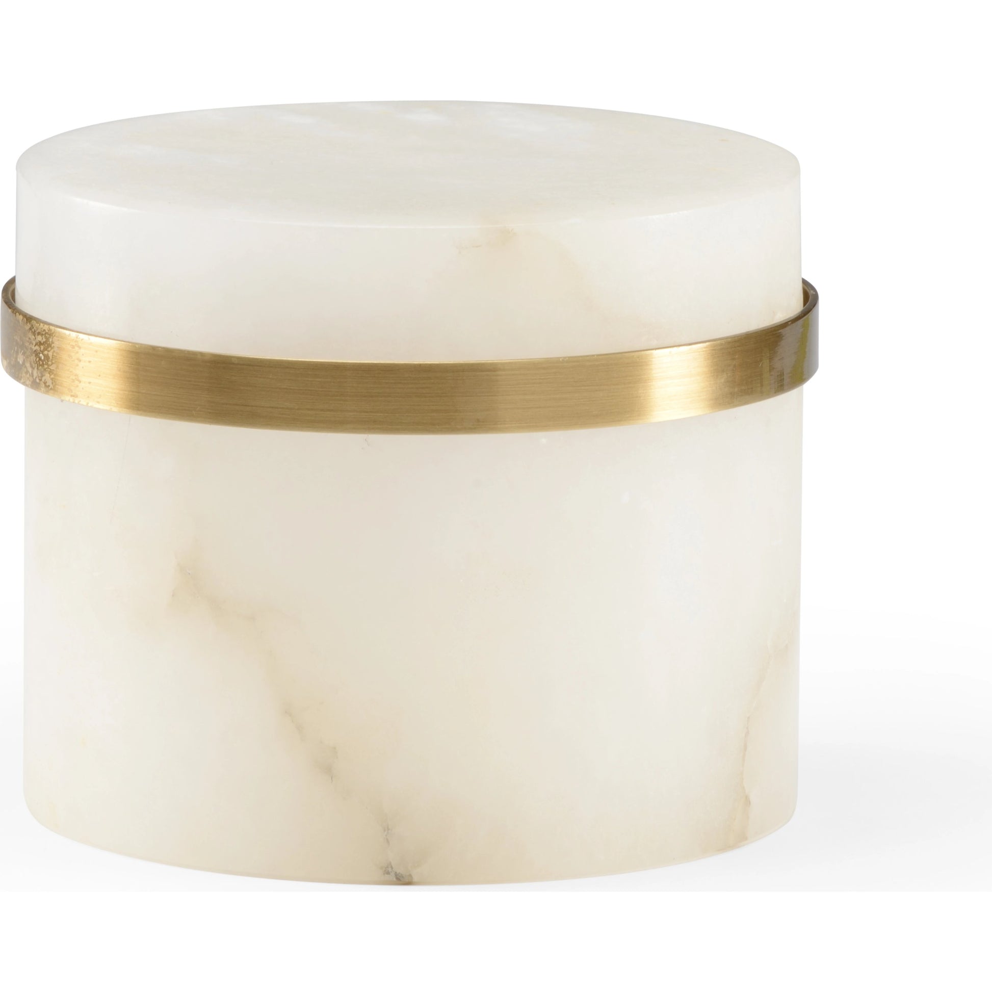 Marble Jewel Box by Chelsea House in natural white, antique. Made from marble/brass in a modern style.