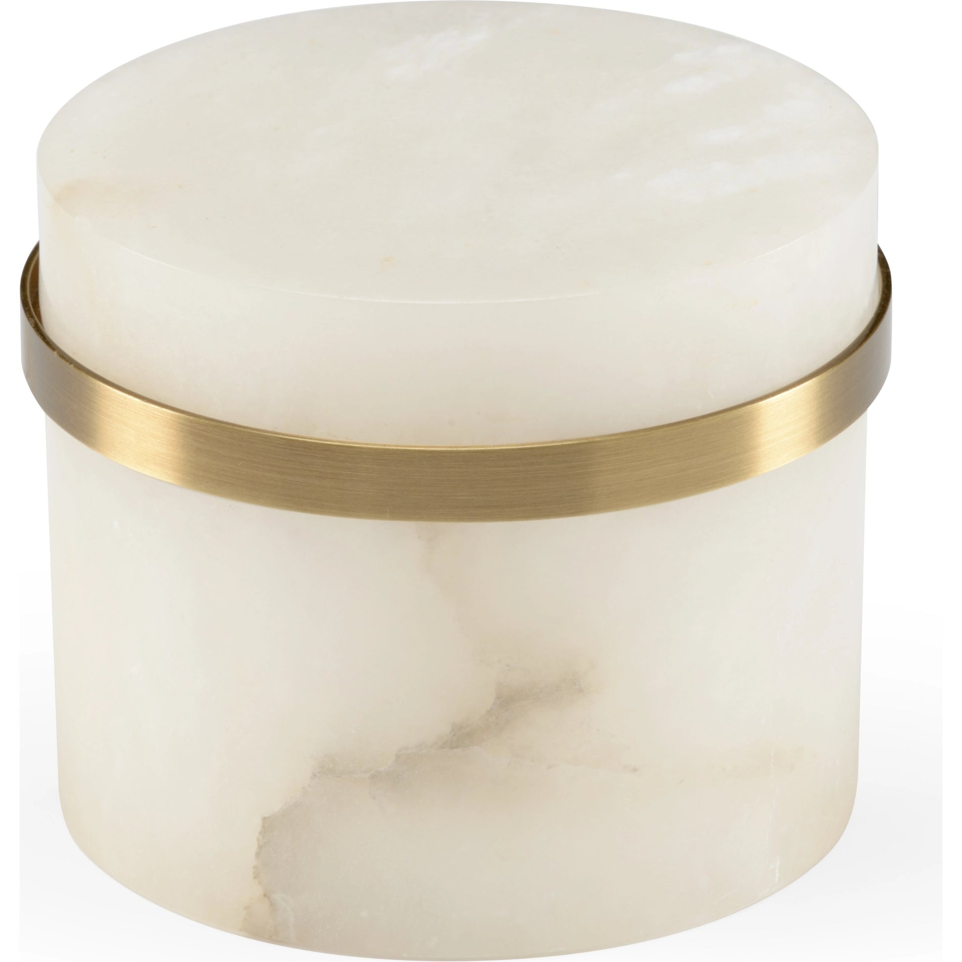 Marble Jewel Box by Chelsea House in natural white, antique. Made from marble/brass in a modern style.