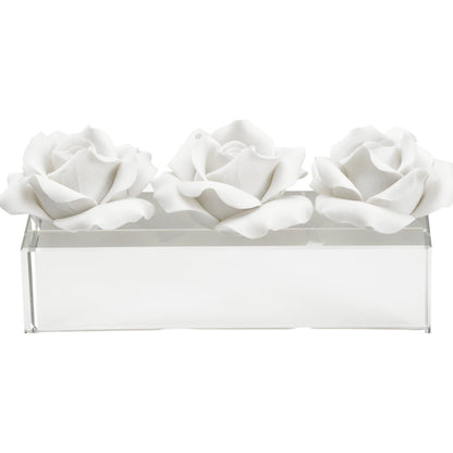 Rose Pave by Chelsea House in clear, matte white. Made from crystal/ceramic in a modern style.