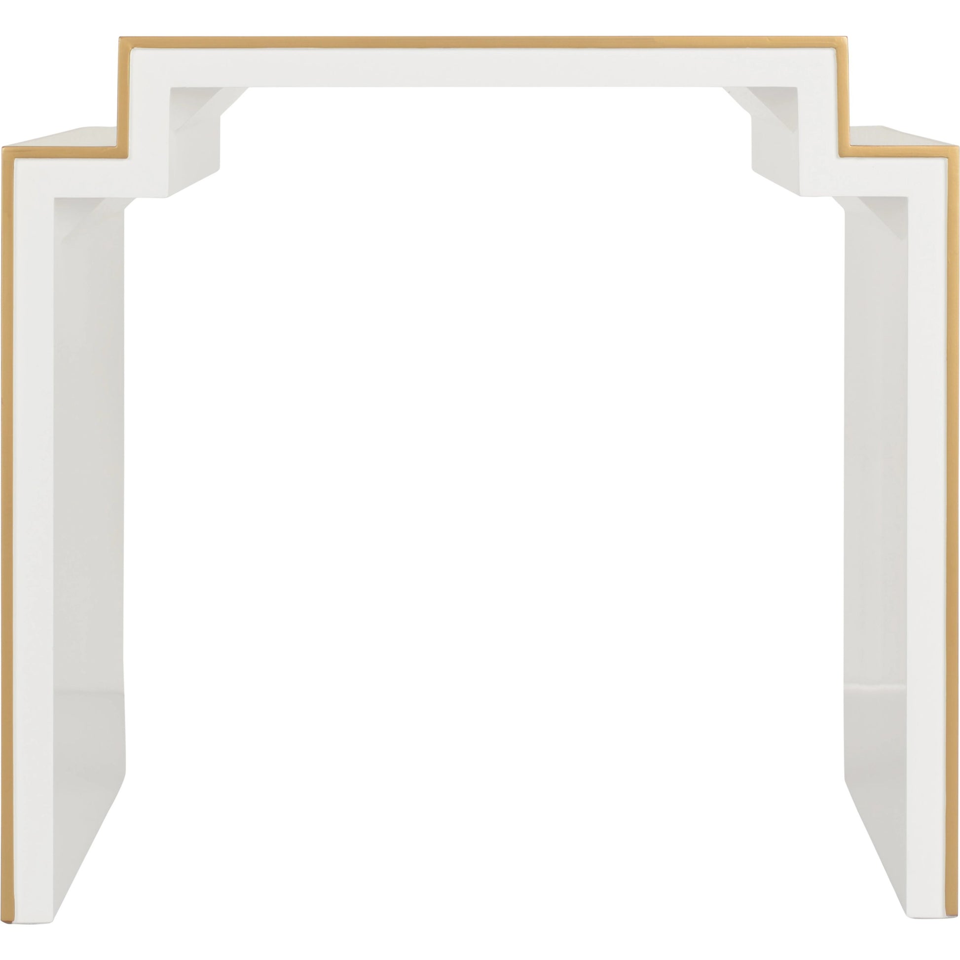 Chatsworth Side Table by Chelsea House in white, metallic gold. Made from wood in a modern style.