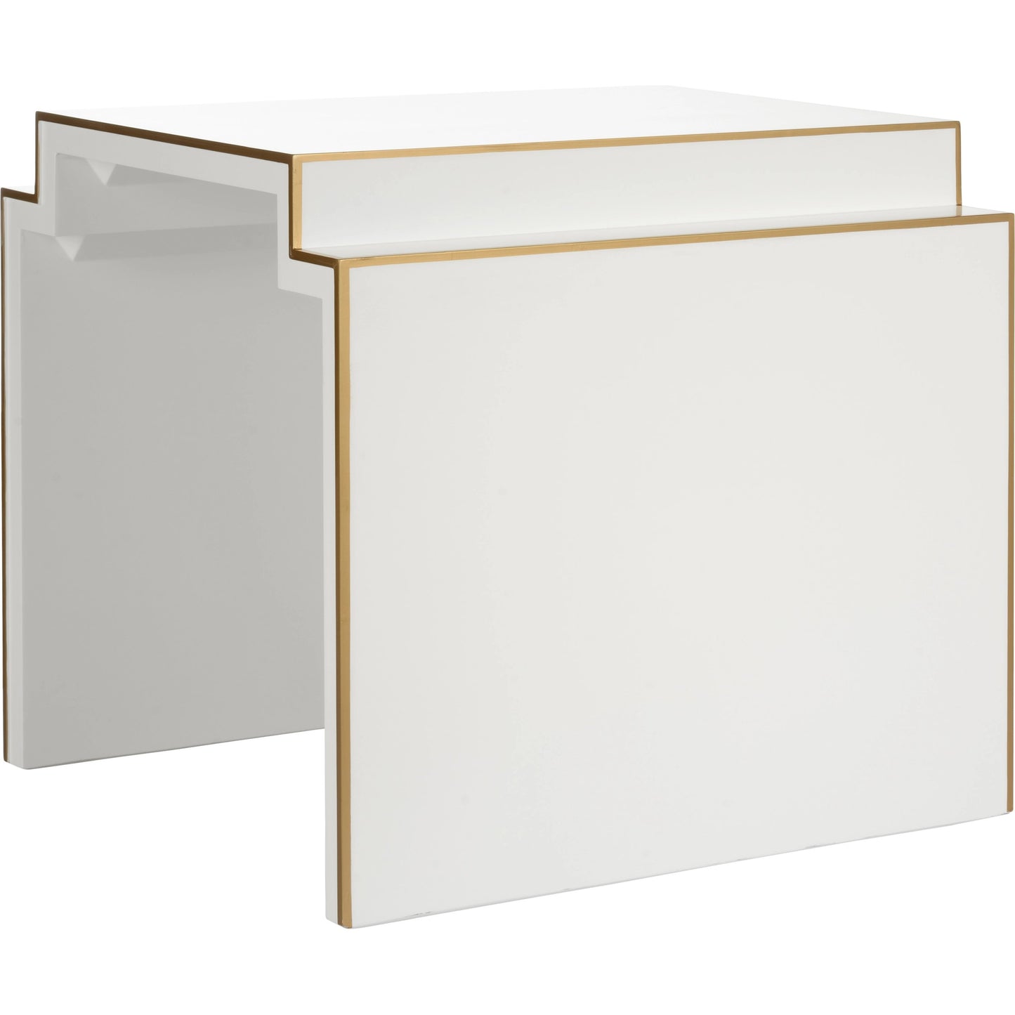 001 SI-2105439 | Primary Silo | Chatsworth Side Table by Chelsea House in white, metallic gold. Made from wood in a modern style.