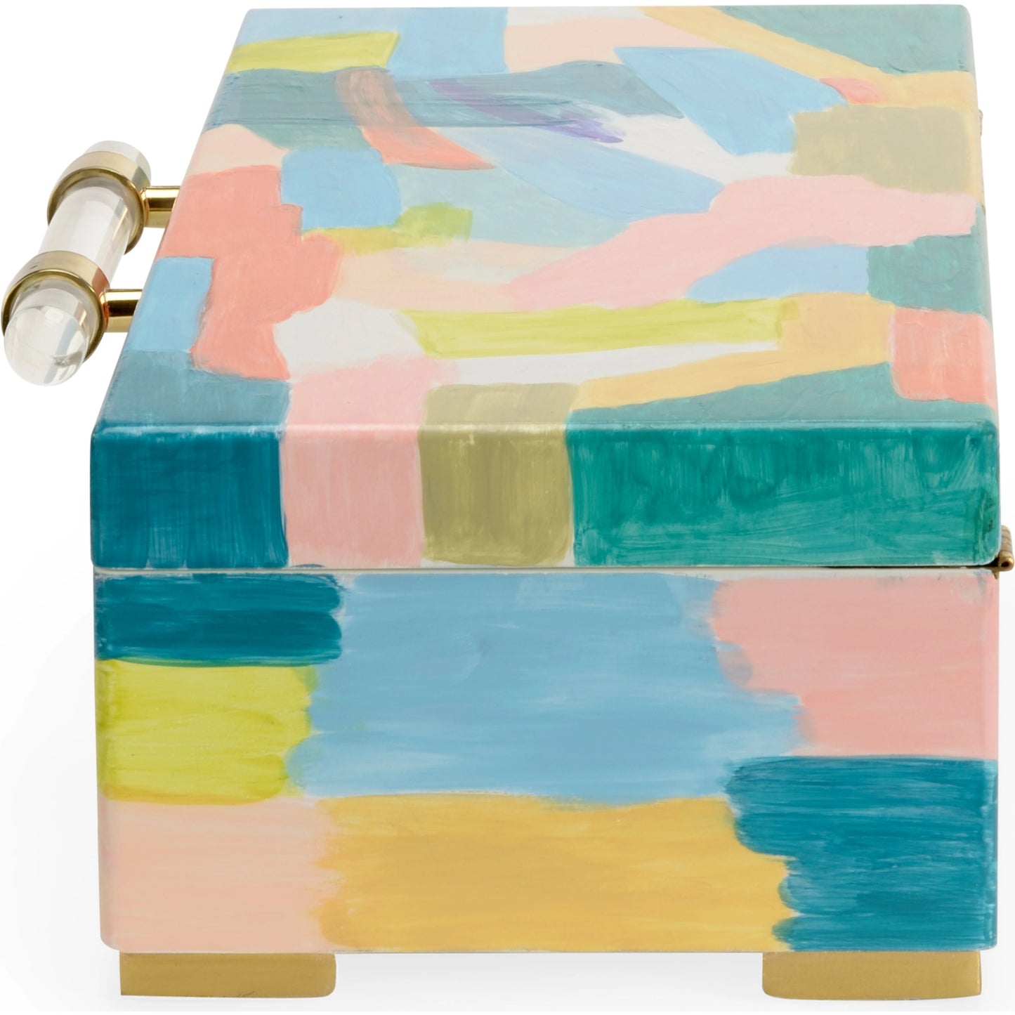 003 SI-2105442 | Additional Silo | Multicolor Box by Chelsea House in hand painted, clear, polished. Made from wood/acrylic/brass in a modern style.