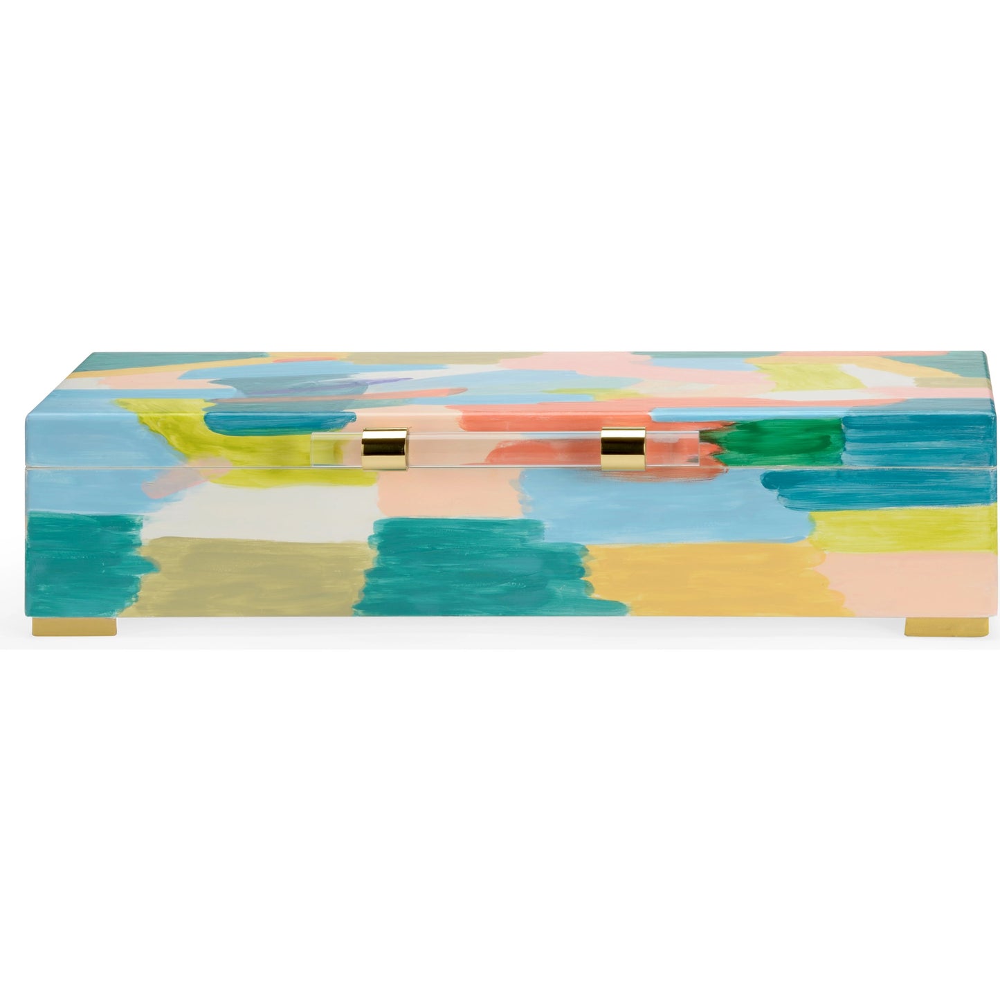 004 SI-2105442 | Additional Silo | Multicolor Box by Chelsea House in hand painted, clear, polished. Made from wood/acrylic/brass in a modern style.