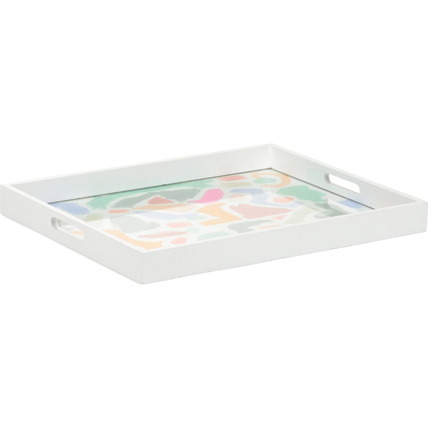 002 SI-2105445 | Additional Silo | Coloring Tray by Chelsea House in white, hand painted, clear. Made from wood/glass in a modern style.