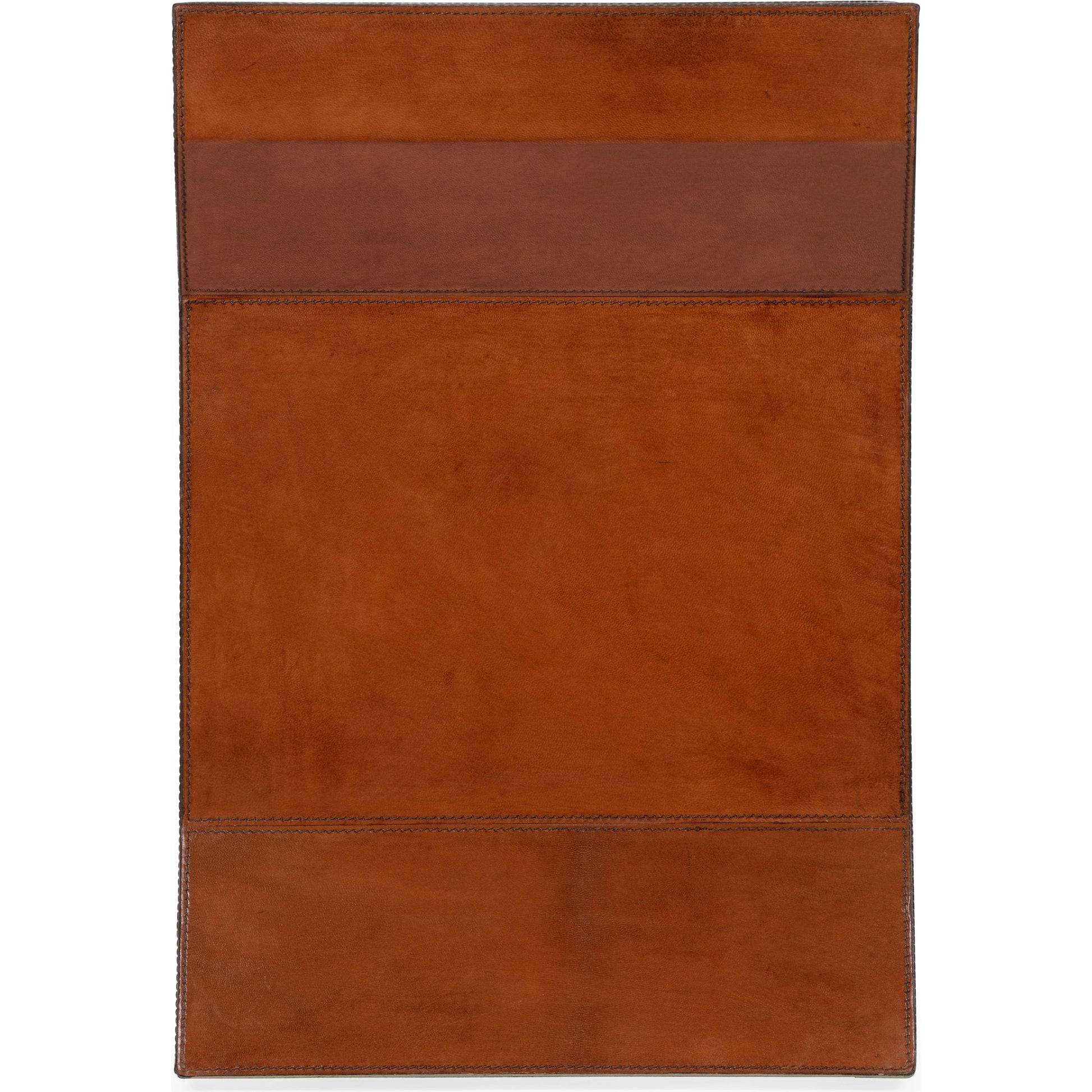 Leather Side Table by Chelsea House in clear, beveled, natural cognac. Made from leather / glass / cane in a transitional style.