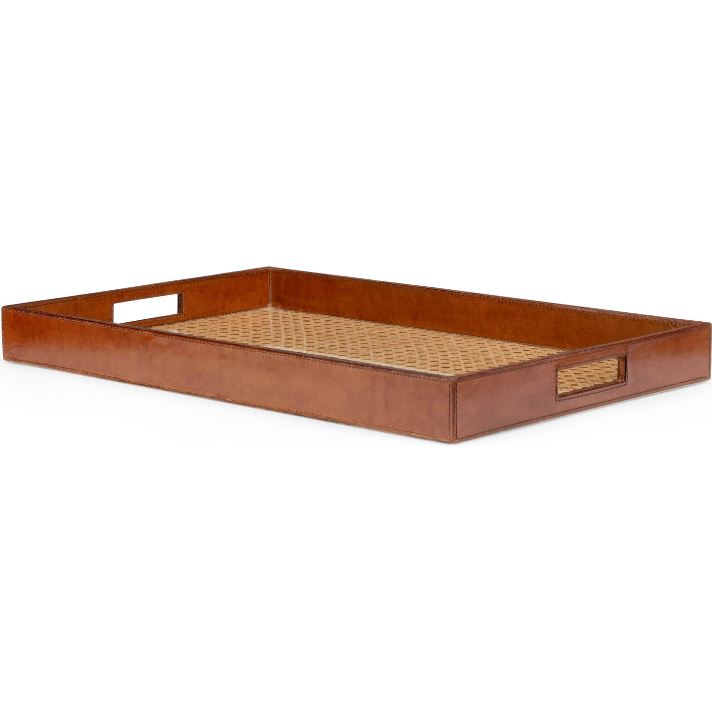 008 SI-2105473 | Additional Silo | Leather Tray by Chelsea House. Made from leather on wood in a modern style.